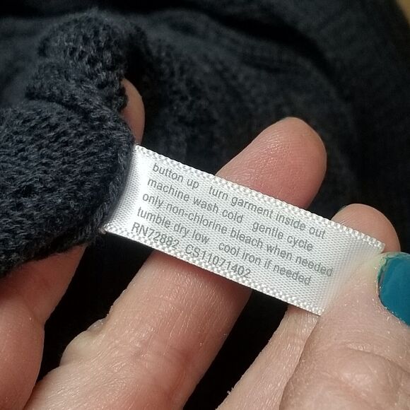 Fashion Bug Womans Size XL Black Short Sleeve Sweater Neck Buttons - Picture 4 of 7